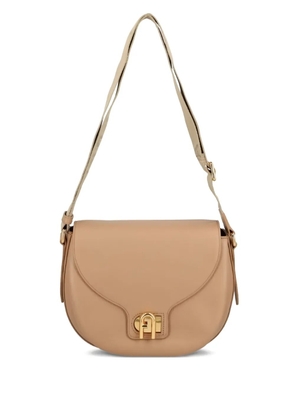 Furla Lotus curved leather satchel - Brown