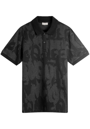 Alexander McQueen Graffiti polo shirt - Black