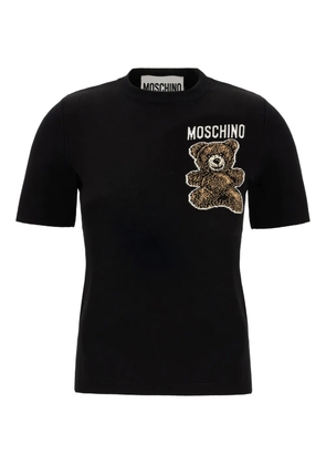 Moschino teddy-embroidered T-shirt - Black