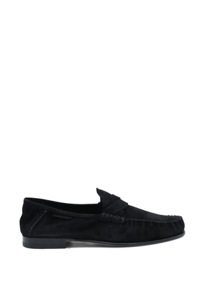 TOM FORD braided-strap suede loafers - Black