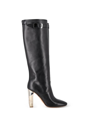 Hermès Pre-Owned chrome-heel leather boots - Black
