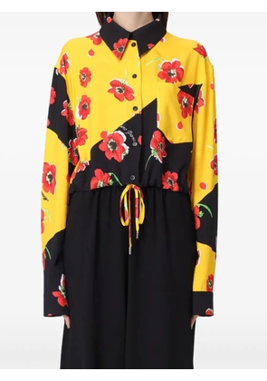 MOSCHINO JEANS floral print drawstring shirt - Yellow