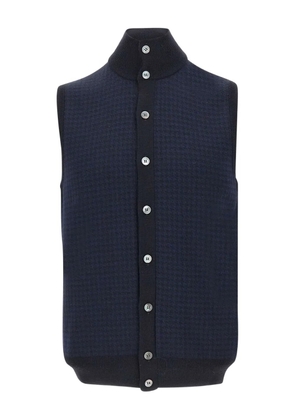 Filippo De Laurentiis houndstooth button wool vest - Blue
