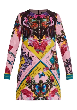 Versace Jeans Couture long-sleeve print mini dress - Pink