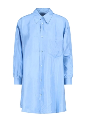MM6 Maison Margiela logo-pattern shirt dress - Blue