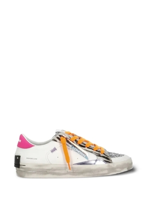 Crime London Sk8 Deluxe glitter animal-pattern sneakers - White