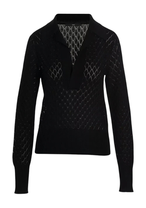 SAPIO diamond-pointelle sweater - Black