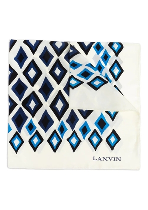 Lanvin geometric-print silk scarf - White