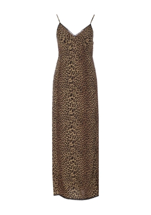 Zadig&Voltaire lace-trimmed leopard-print midi dress - Brown