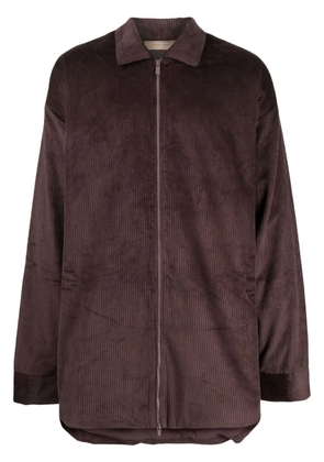 FEAR OF GOD ESSENTIALS corduroy zip-up shirt jacket - Brown