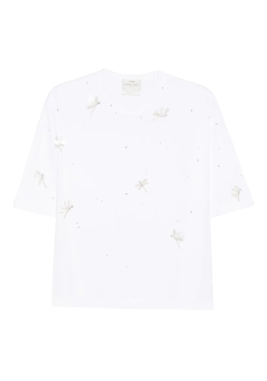 Forte Forte dragonfly embellished short-sleeved T-shirt - White