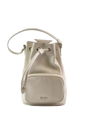 LA ROSE zip leather bucket bag - Neutrals