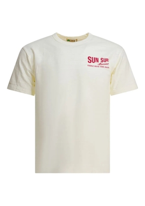 Sun Surf island-design cotton T-shirt - White