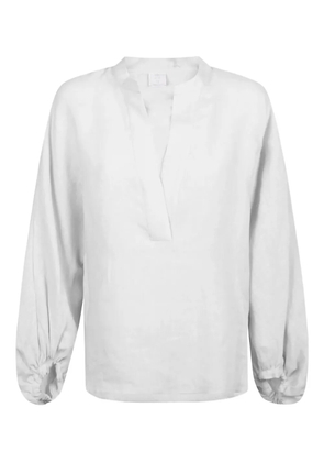 Eleventy V-neck gathered-cuff top - White