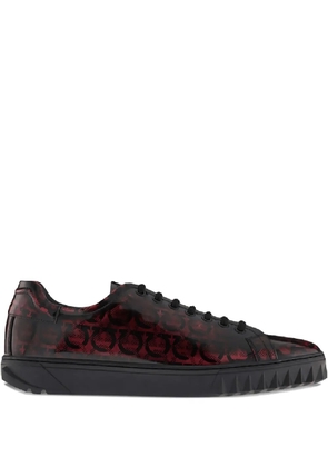 Ferragamo Cube Gancini-print lace-up sneakers - Red