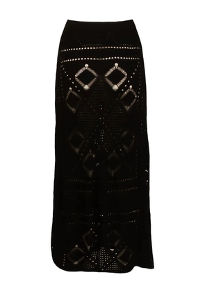 Akep crochet-pattern midi skirt - Black