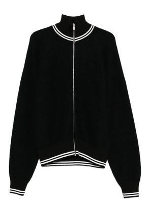 Jil Sander zip-front ribbed-trim cardigan - Black