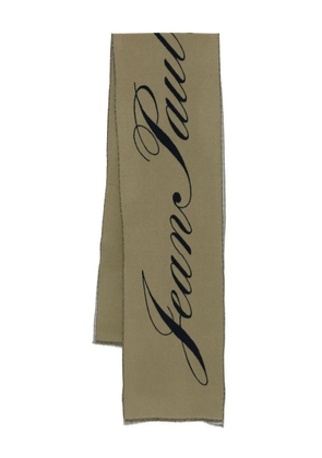 Jean Paul Gaultier logo-detail wool scarf - Green