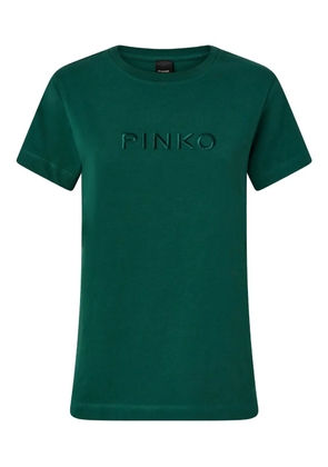 PINKO embroidered cotton T-shirt - Green