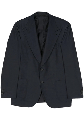 Brioni interwoven silk blazer - Blue