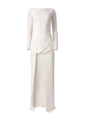 MOOS STUDIO Flow knot-front side-slit maxi dress - White