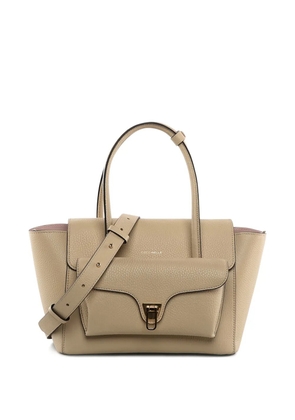 Coccinelle medium leather tote bag - Neutrals