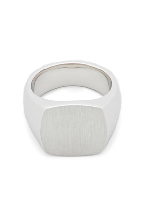 Tom Wood cushion satin signet ring - Grey
