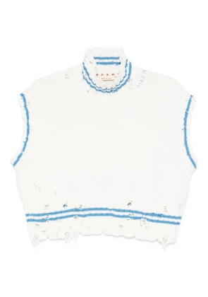 Marni frayed-hem sleeveless top - White