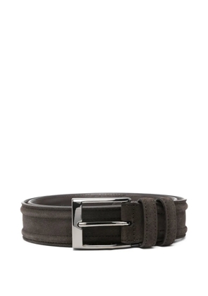 Canali square-buckle leather belt - Brown