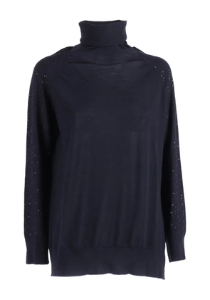 Lorena Antoniazzi embellished turtleneck knit - Blue
