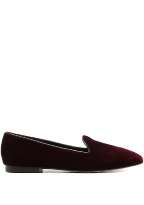 Arteana velvet-finish ballet flats - Red