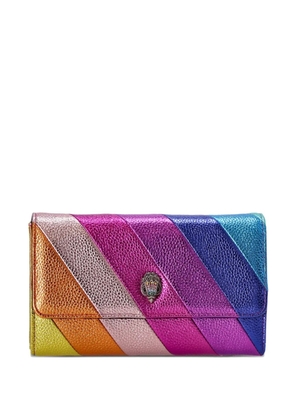Kurt Geiger London rainbow-stripe metallic clutch bag - Pink