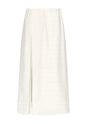 LouLou de Saison front-slit pocketed midi straight skirt - Neutrals