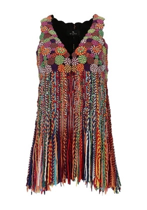 ETRO Swirl Fringed vest - Red