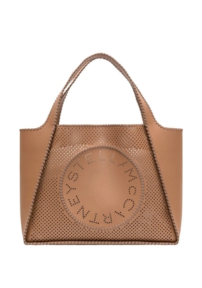 Stella McCartney logo-perforated tote bag - Brown