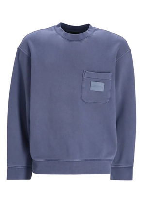 Emporio Armani patch-pocket cotton sweatshirt - Blue