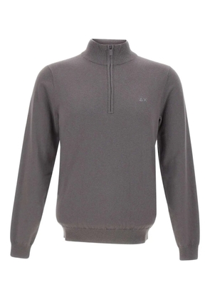 Sun68 half-zip ribbed sweater - Grey
