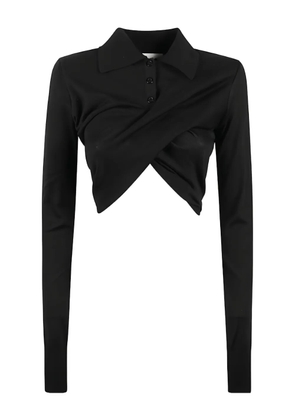 Max Mara polo-neck crossover sweater - Black