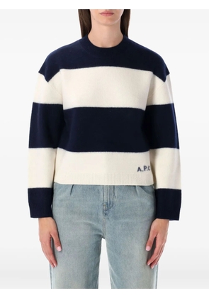 A.P.C. Penny stripe knit sweater - White