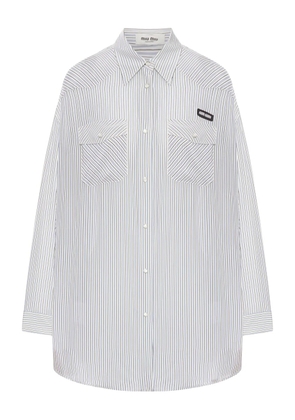 Miu Miu striped button-down shirt - White