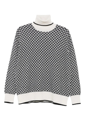 Drumohr geometric-pattern turtleneck sweater - White
