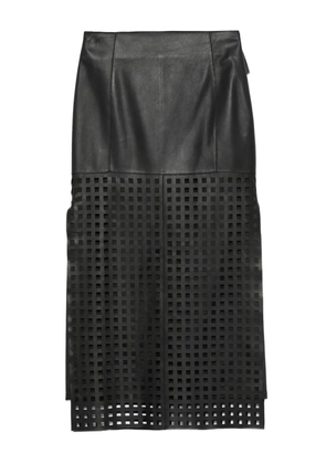 Emporio Armani darted-seams leather cut-out skirt - Black