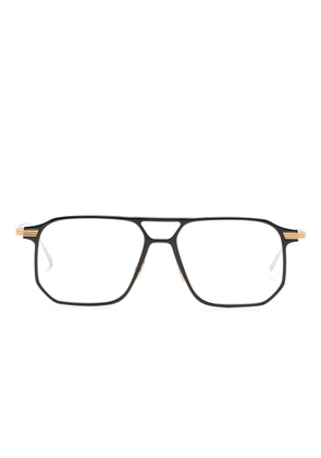 Cutler & Gross gold-detail rectangle-frame glasses - Black
