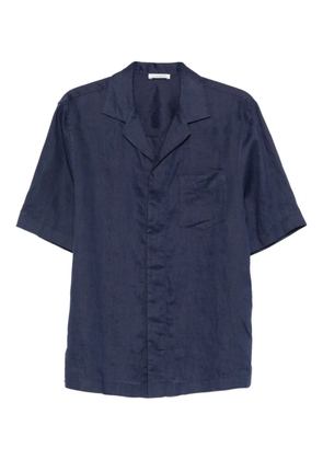 Paolo Pecora revere-collar linen shirt - Blue