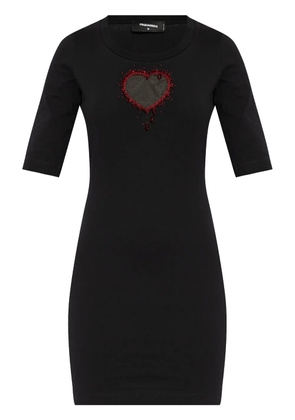 DSQUARED2 logo-embellished cotton mini dress - Black