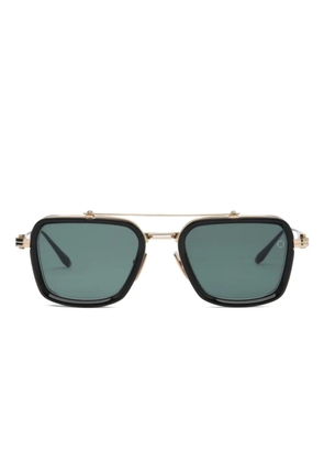 Akoni Solis geometric-frame gold-detail sunglasses