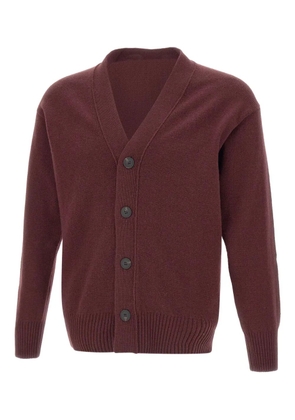 Gran Sasso V-neck ribbed cardigan - Red
