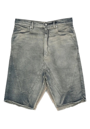 Rick Owens frayed-panelled denim skirt - Neutrals