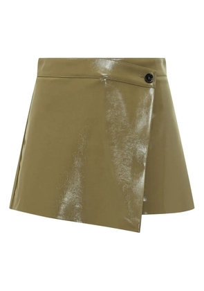 MSGM asymmetric patent leather skorts - Green