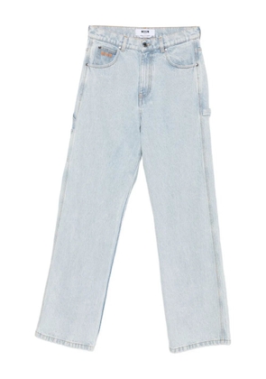 MSGM logo-embroidery carpenter jeans - Blue